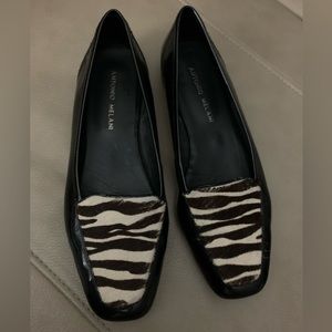 Antonio Melani Zebra Hair Leather Flats